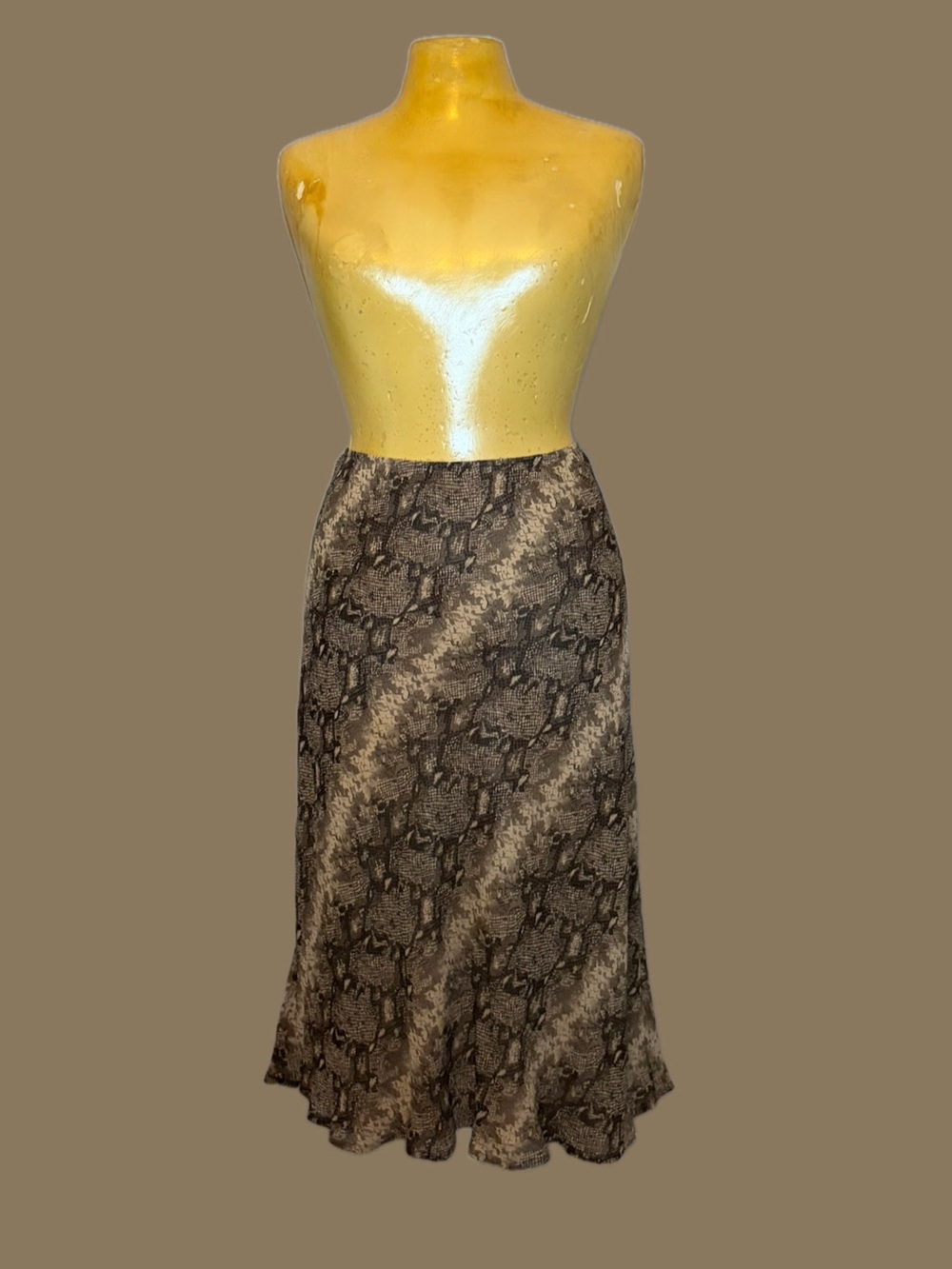 🐍🩶Vintage INC Silk Blend Snake Print Midi Skirt🩶🐍